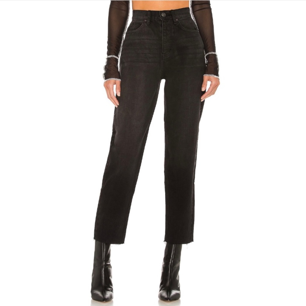 FREE PEOPLE x We The Free Georgine Mom Jeans in Obsidian Black from Revolve